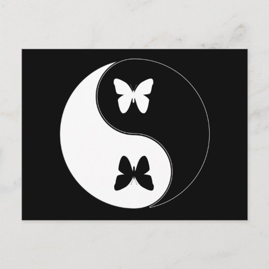 Yin Yang Butterfly Postkarte (Vorderseite)