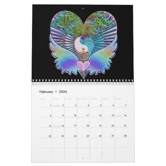 Yin Yang Calendar Kalender (Feb 2026)