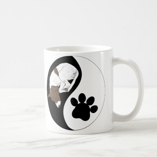 Yin Yang Cat and Dog - Harmonisches Pet Design Kaffeetasse (Rechts)