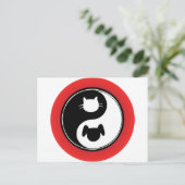 Yin Yang Cat Dog Postkarte (Stehend Vorderseite)