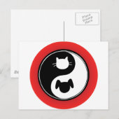 Yin Yang Cat Dog Postkarte (Vorne/Hinten)
