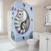Yin Yang Cat Paws Duschvorhang (Beispiel)