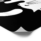 Yin Yang Cat Symbol Niedlich Schwarz-Weiß-Katze Poster (Ecke)