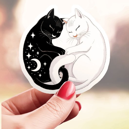 Yin Yang Cats Aufkleber
