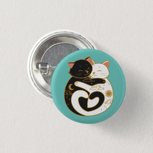 Yin Yang Cats Button (Vorne & Hinten)