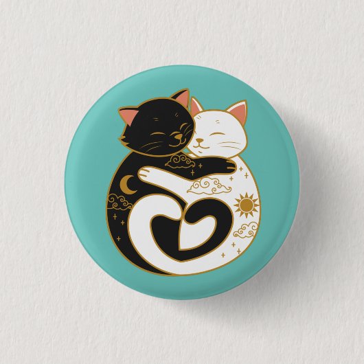 Yin Yang Cats Button (Vorderseite)