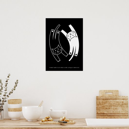 Yin & Yang Cats Poster (Englisch) (Küche)