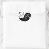 Yin Yang Cats Runder Aufkleber (Tasche)