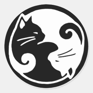 Yin Yang Cats Stickers