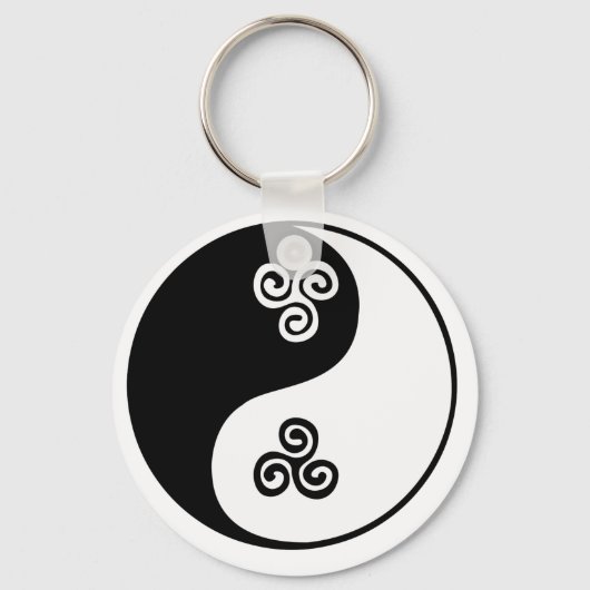 Yin Yang Celtic Tri Spiral Schlüsselanhänger (Vorderseite)