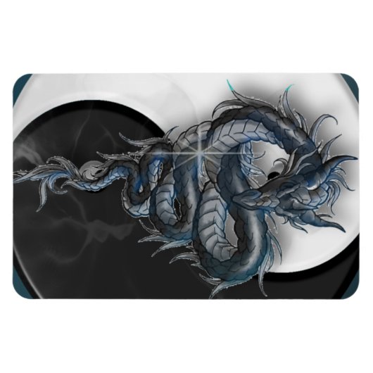 Yin Yang Chinese Dragon Premium Magnet (Horizontal)