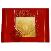 Yin Yang Chinese Pig New Year 2019 Große Geschenkt Große Geschenktüte (Vorderseite)