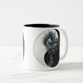 Yin Yang chinesische Drache-Tasse Zweifarbige Tasse (VorderseiteRechts)