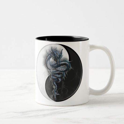 Yin Yang chinesische Drache-Tasse Zweifarbige Tasse (Rechts)