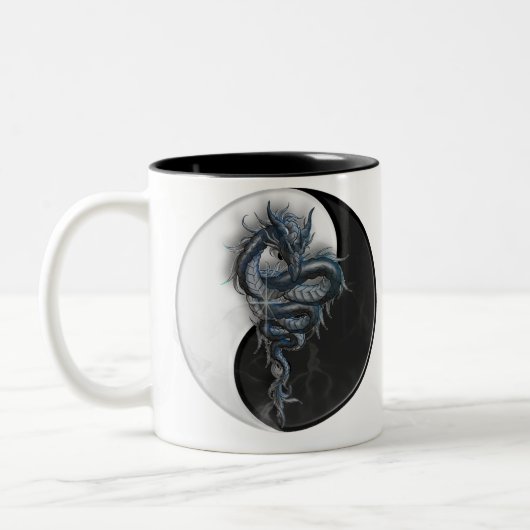 Yin Yang chinesische Drache-Tasse Zweifarbige Tasse (Links)