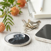 Yin Yang chinesischer Drache-großer Schlüsselring Schlüsselanhänger (Seite)