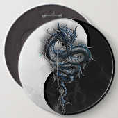 Yin Yang chinesischer Drache-kolossales 6 Button (Vorne & Hinten)