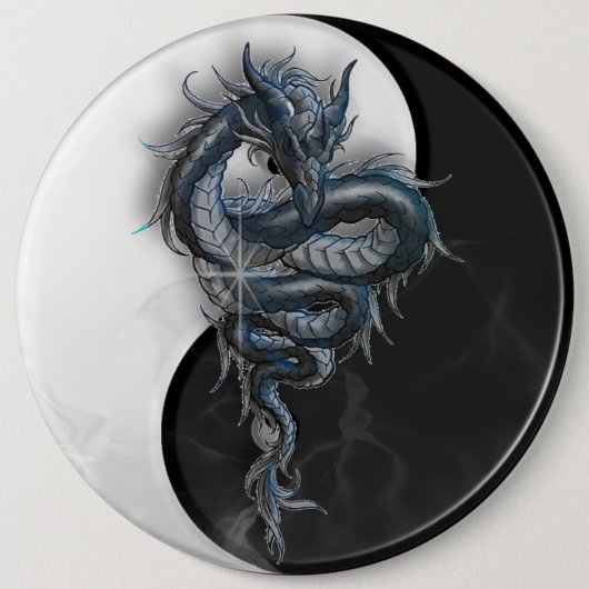 Yin Yang chinesischer Drache-kolossales 6 Button (Vorderseite)