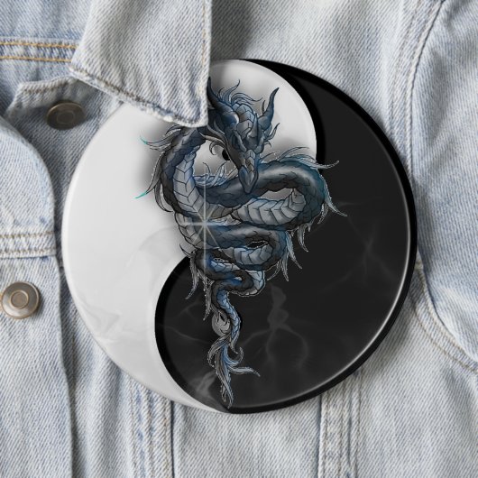 Yin Yang chinesischer Drache-kolossales 6 Button (Beispiel)