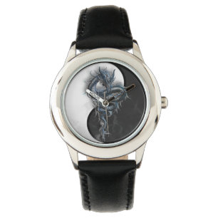Yin Yang chinesischer Drache scherzt justierbare Armbanduhr