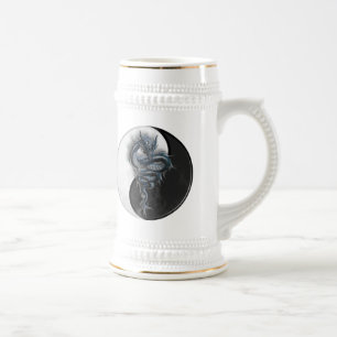 Yin Yang chinesischer Drache Stein Bierglas