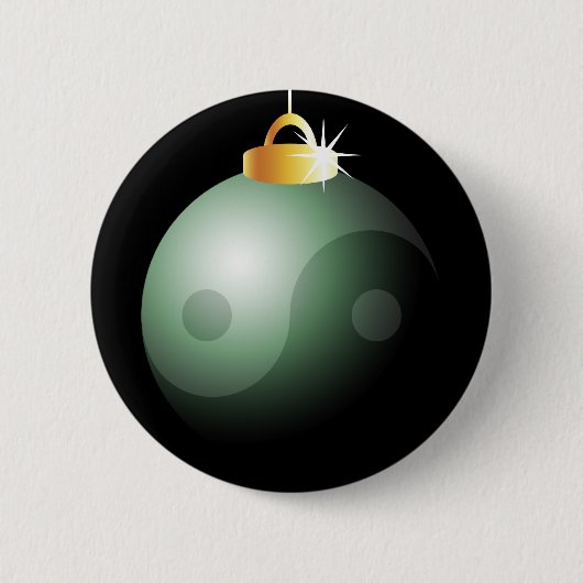 Yin Yang Christmas Ball Button (Vorderseite)