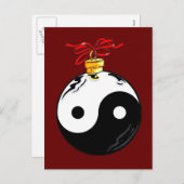 Yin & Yang Christmas Ball Feiertagspostkarte (Vorne/Hinten)