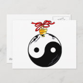 Yin & Yang Christmas Ball Feiertagspostkarte (Vorne/Hinten)