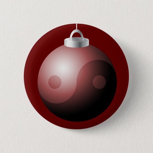 Yin Yang Christmas Ball in Red Button (Vorderseite)