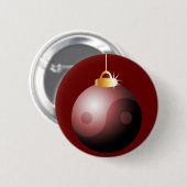 Yin Yang Christmas Ball in Red Button (Vorne & Hinten)
