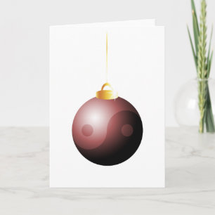 Yin Yang Christmas Ball in Red Feiertagskarte