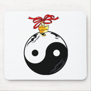 Yin & Yang Christmas Ball Mousepad