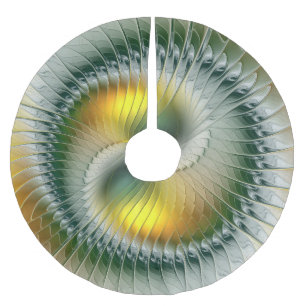 Yin Yang Christmas Colors Abstraktes Fraktal Art Polyester Weihnachtsbaumdecke