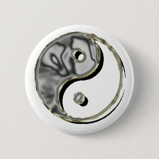 Yin Yang Chrom Button (Vorderseite)