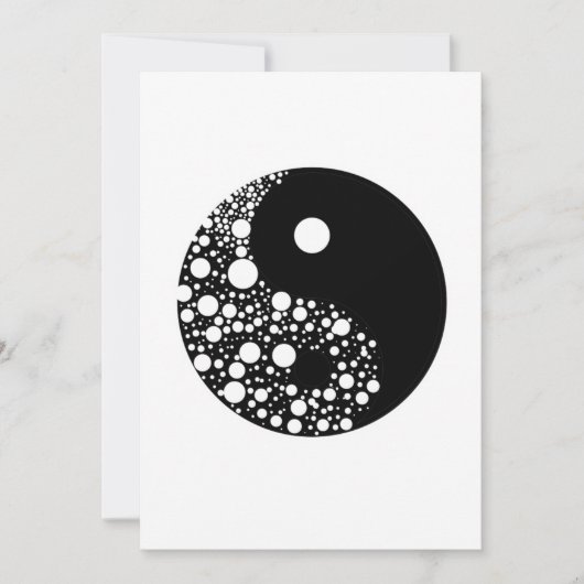 Yin Yang Circles Black and White Harmony Zen Gesch Einladung (Vorderseite)