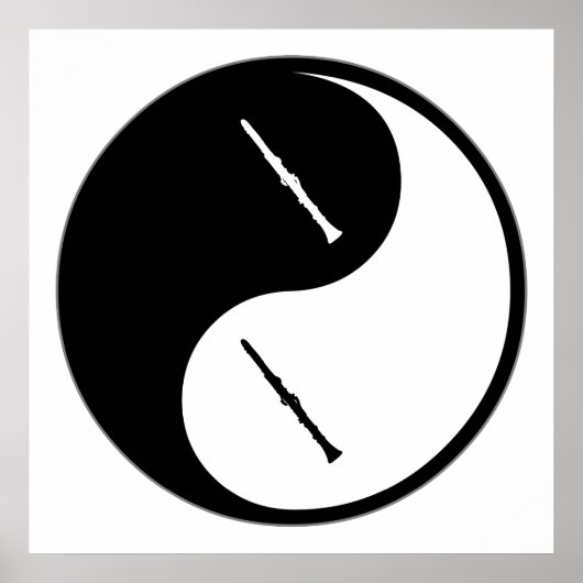 Yin Yang Clarinet Poster (Vorne)