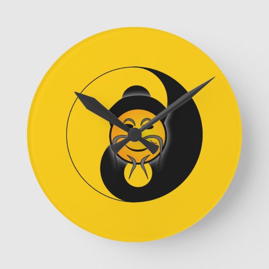 Yin Yang Clock Runde Wanduhr (Vorderseite)