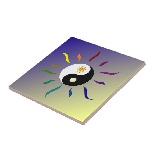Yin Yang Colorful Sun Moon Tile Fliese (Seite)