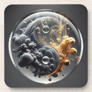 Yin Yang Concept with Fluid Patterns Getränkeuntersetzer