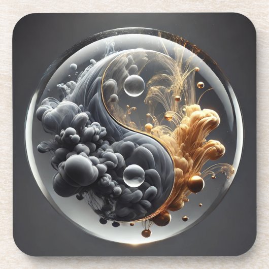 Yin Yang Concept with Fluid Patterns Getränkeuntersetzer (Vorderseite)