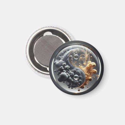 Yin Yang Concept with Fluid Patterns Magnet (Vorderseite/Rückseite)