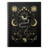 Yin Yang Crescent Moon Sun Celestial Snakes Notizblock (Vorderseite)