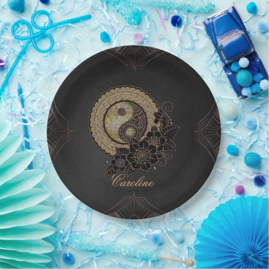 Yin Yang das Symbol für Balance Pappteller (Party)