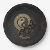 Yin Yang das Symbol für Balance Pappteller (Vorderseite)