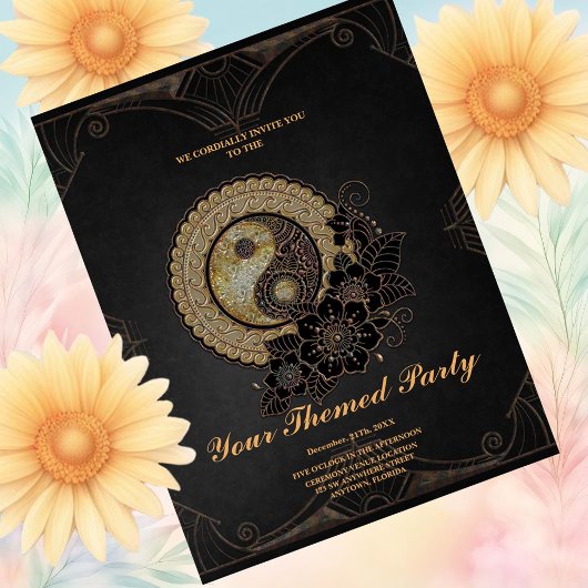 Yin Yang das Symbol für Balance Postkarte