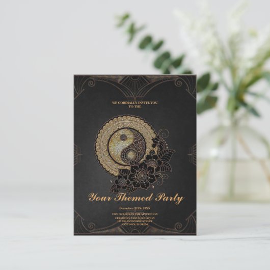 Yin Yang das Symbol für Balance Postkarte (Stehend Vorderseite)