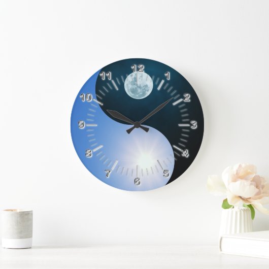 Yin yang day-night große wanduhr (Zuhause)