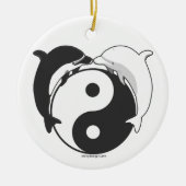 Yin Yang Delphin-Schwarzes/Weiß Keramikornament (Vorne)