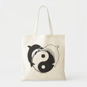 Yin Yang Delphin-Schwarzes/Weiß Tragetasche