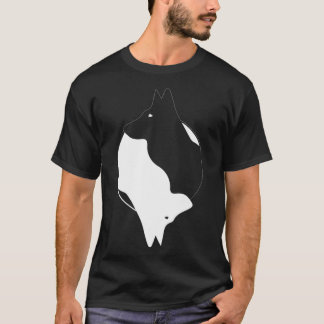 Yin Yang Deutscher Schäferhund Lustiges Hund Symbo T-Shirt